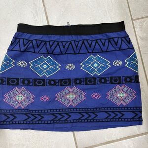 American Eagle Outfitters Navy Patterned Mini Skirt